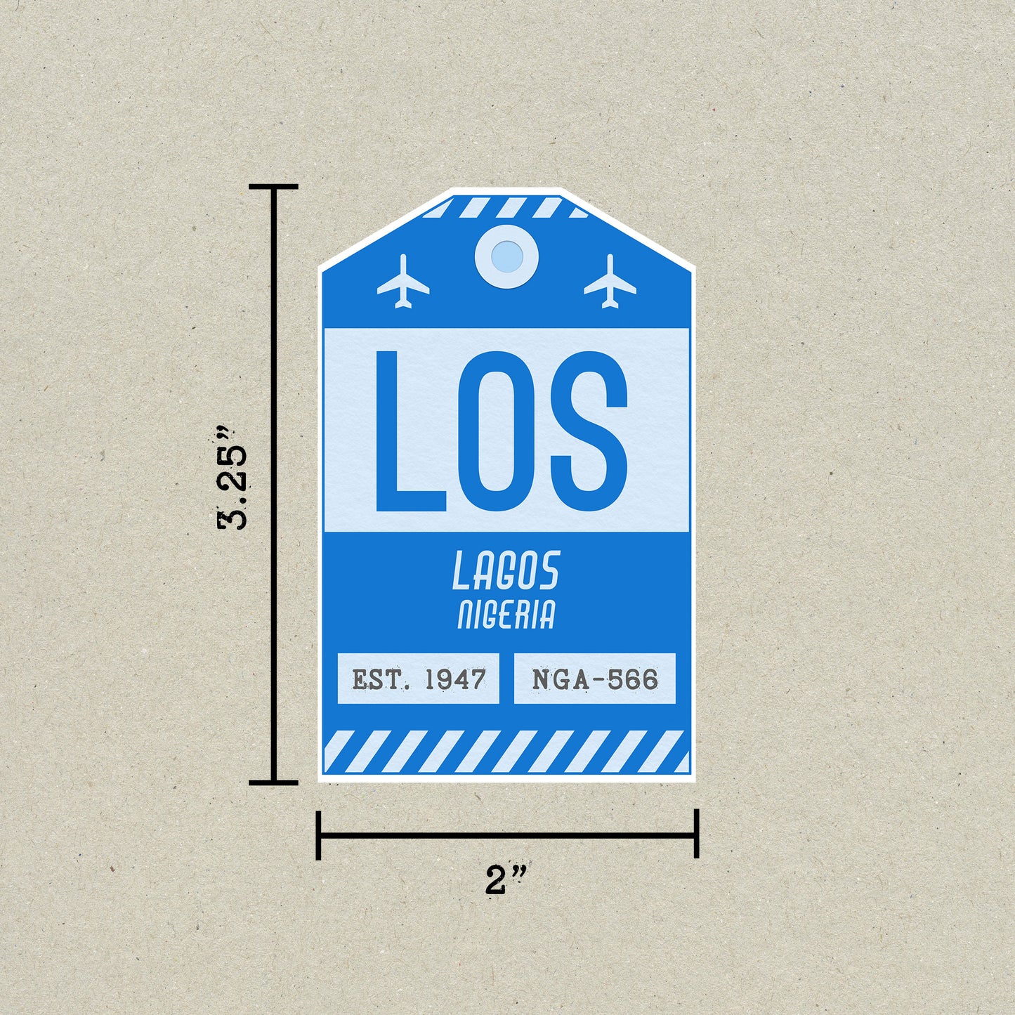 LOS Vintage Luggage Tag Sticker