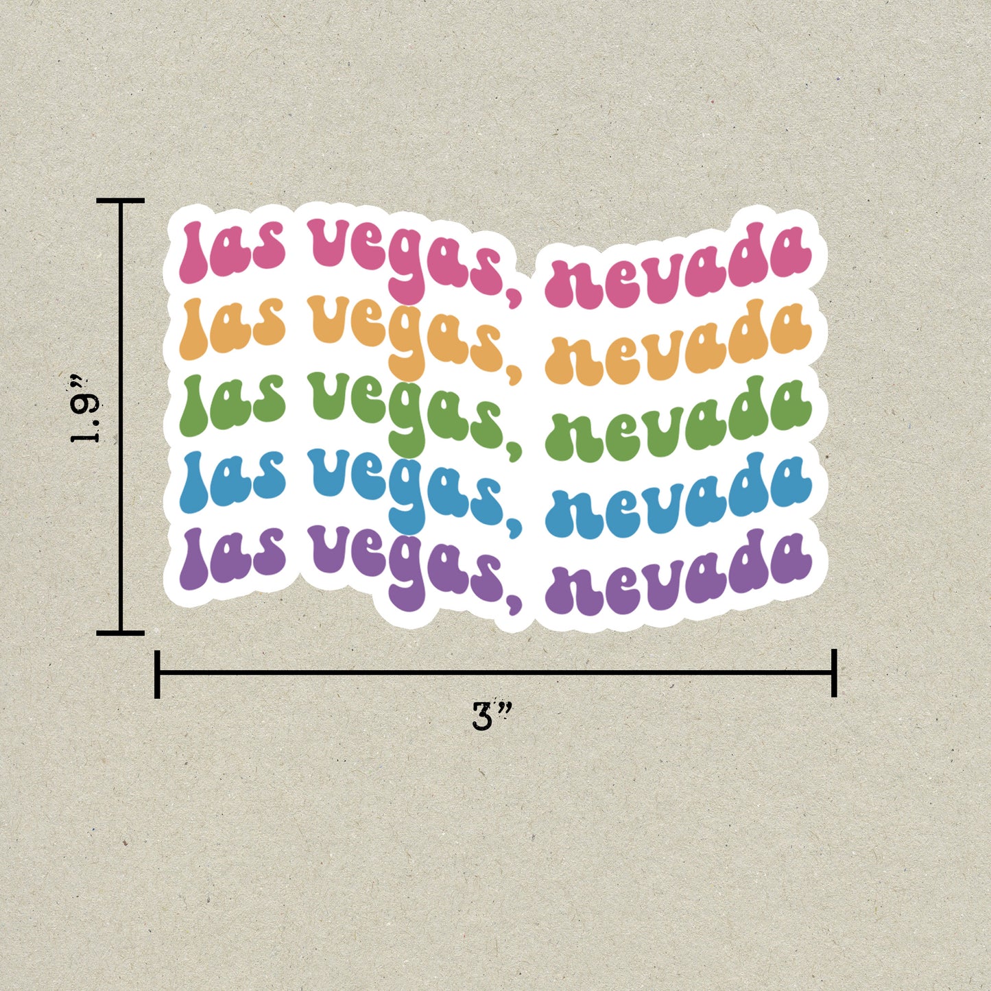 Las Vegas, Nevada Retro Sticker