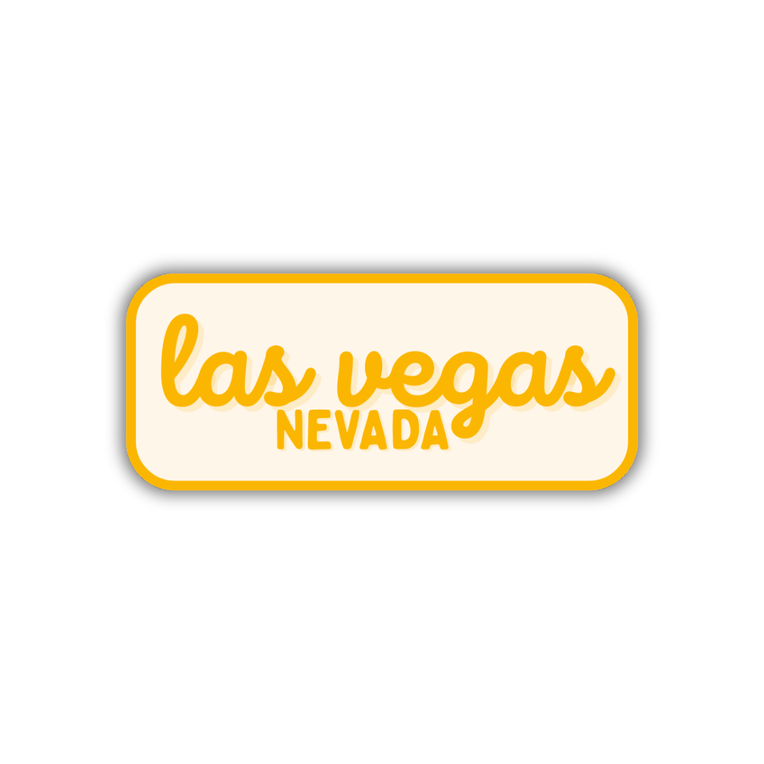 Las Vegas, Nevada Retro Travel Sticker – Colorful Vinyl Decal for Laptop, Water Bottle & Luggage