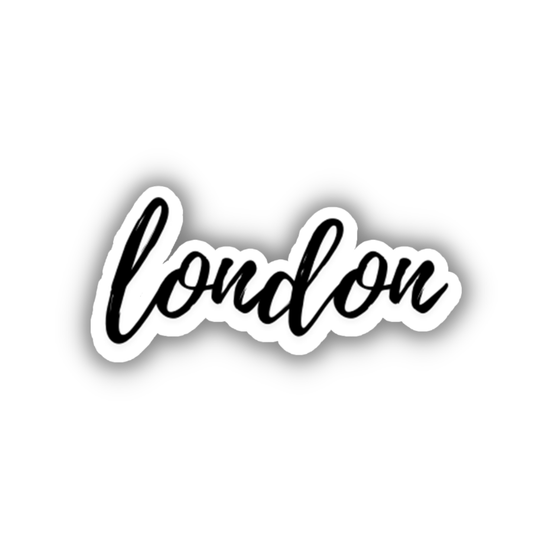 London Cursive Travel Sticker, Vintage Script, Trendy Luggage Decal ...