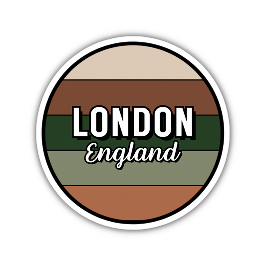 London, England Circle Sticker