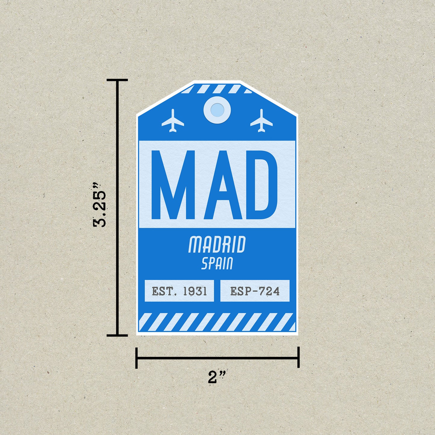 MAD Vintage Luggage Tag Sticker