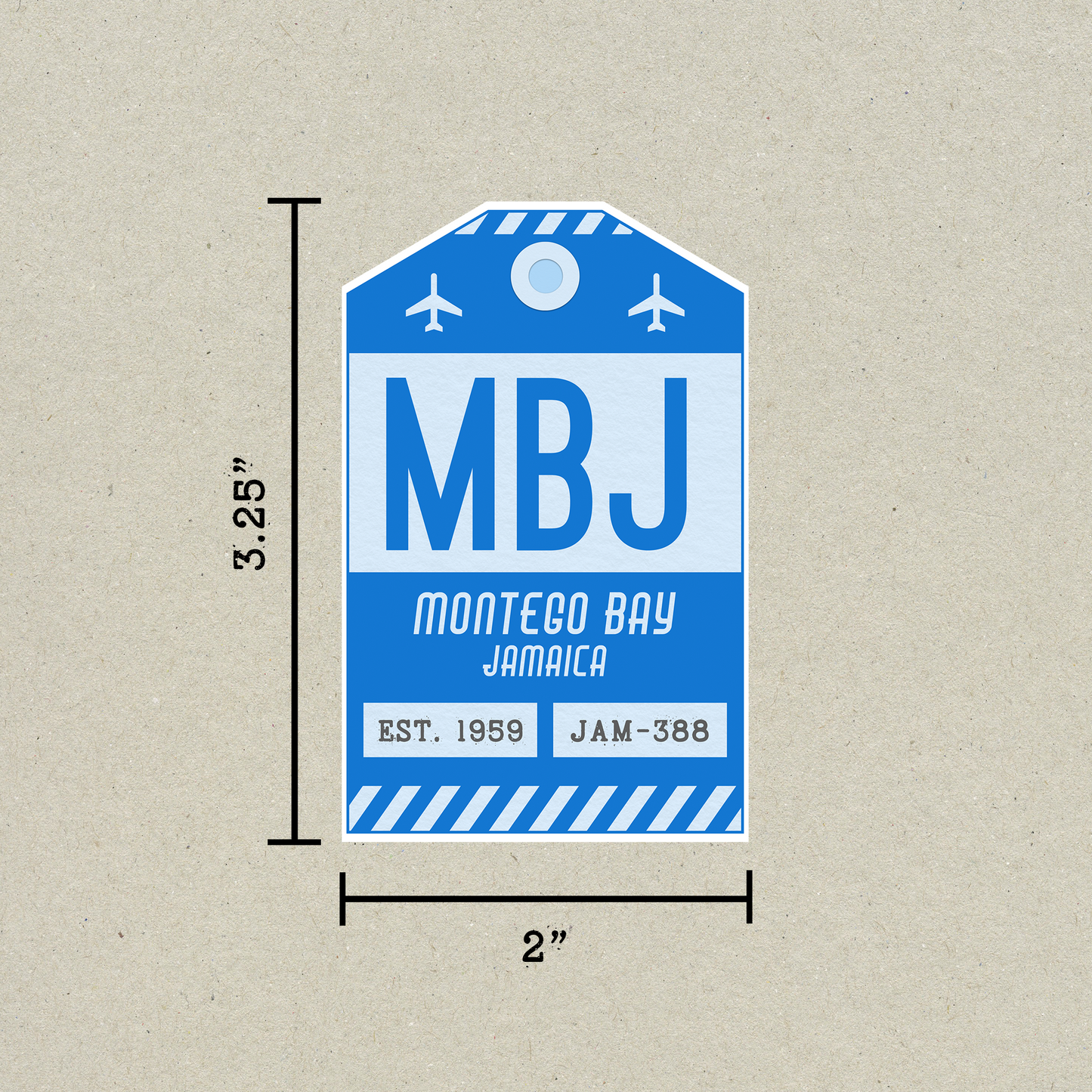 MBJ Vintage Luggage Tag Sticker