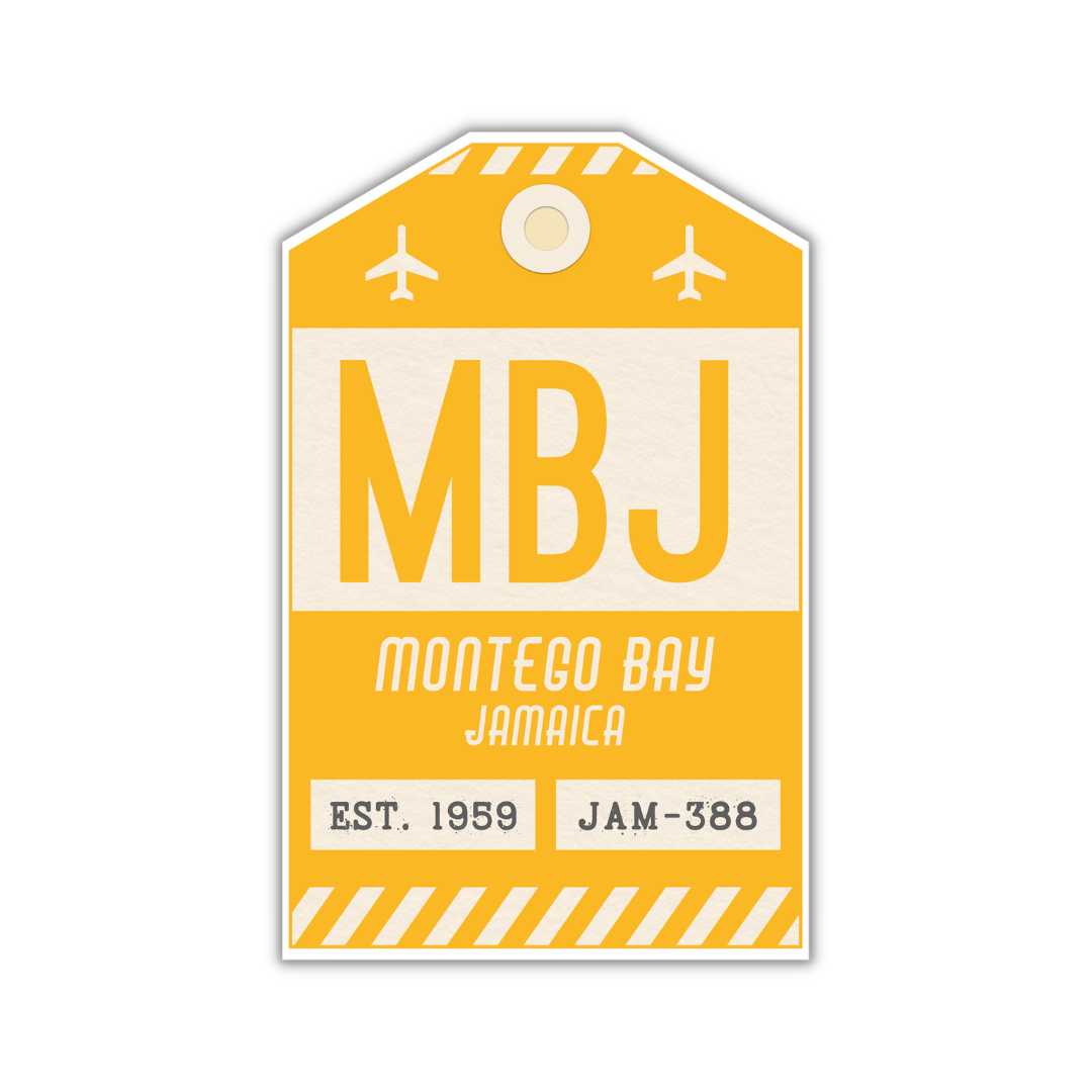 MBJ Vintage Luggage Tag Sticker