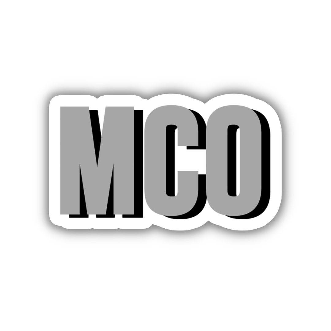 MCO Double Layer Airport Code Sticker, Orlando 3D Shadow Block Decal ...
