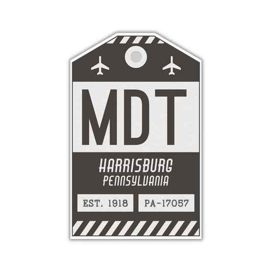 MDT Vintage Luggage Tag Sticker