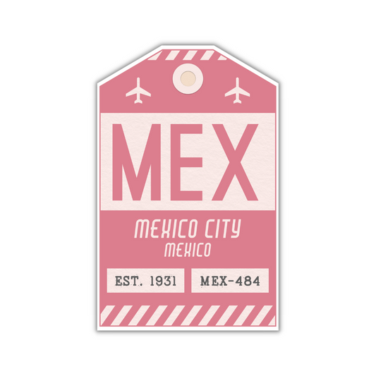 MEX Vintage Luggage Tag Sticker