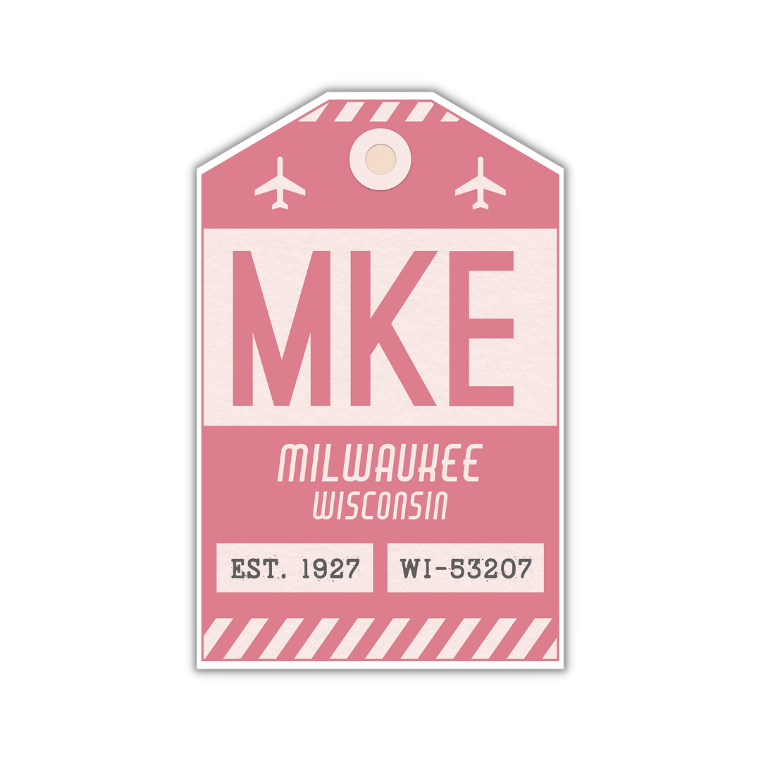 MKE Vintage Luggage Tag Sticker