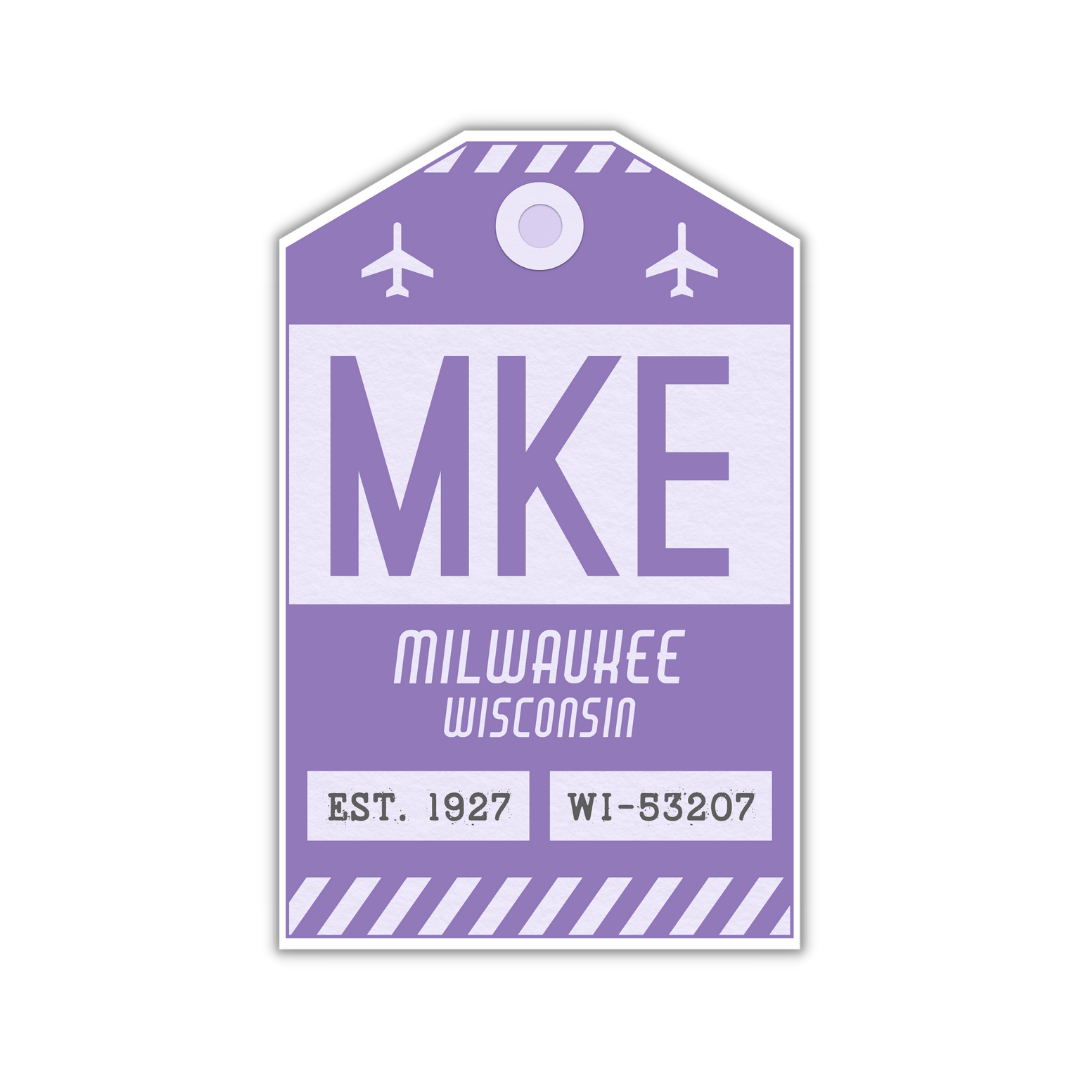 MKE Vintage Luggage Tag Sticker