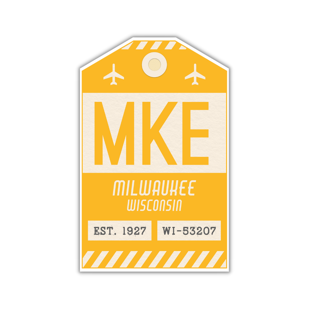 MKE Vintage Luggage Tag Sticker