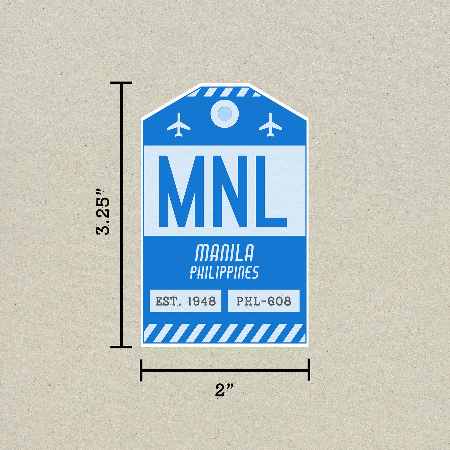 MNL Vintage Luggage Tag Sticker