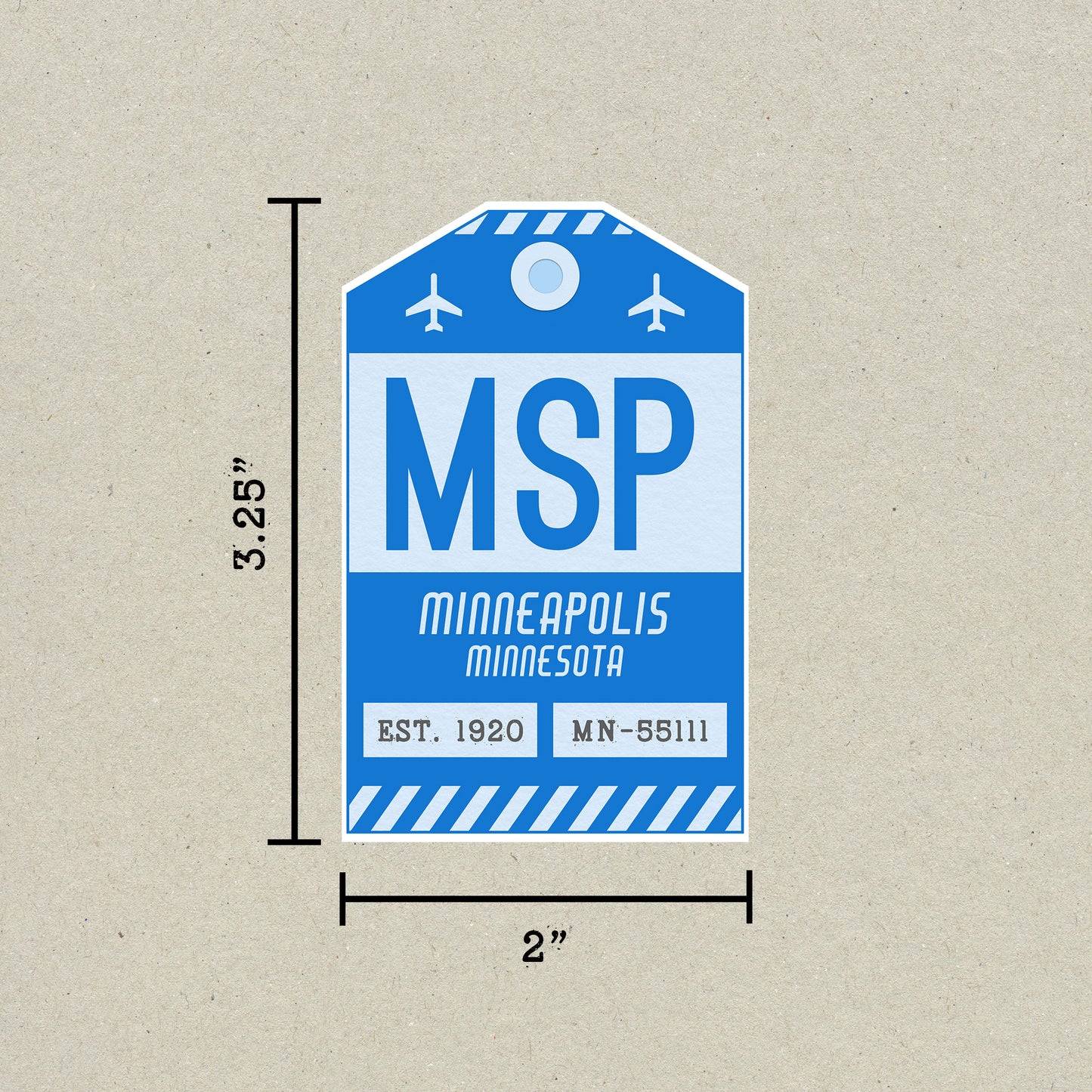 MSP Vintage Luggage Tag Sticker