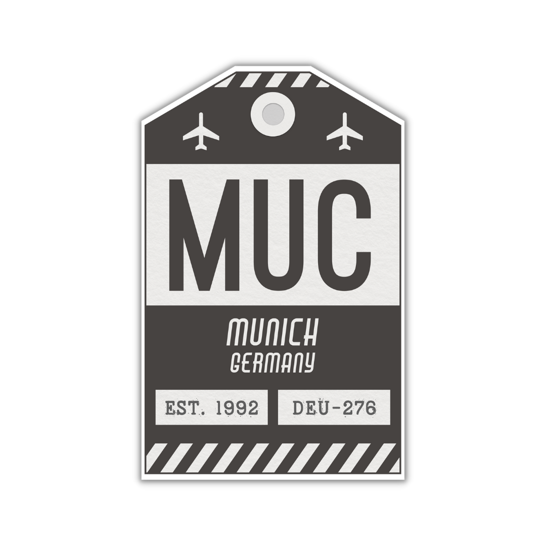 MUC Vintage Luggage Tag Sticker