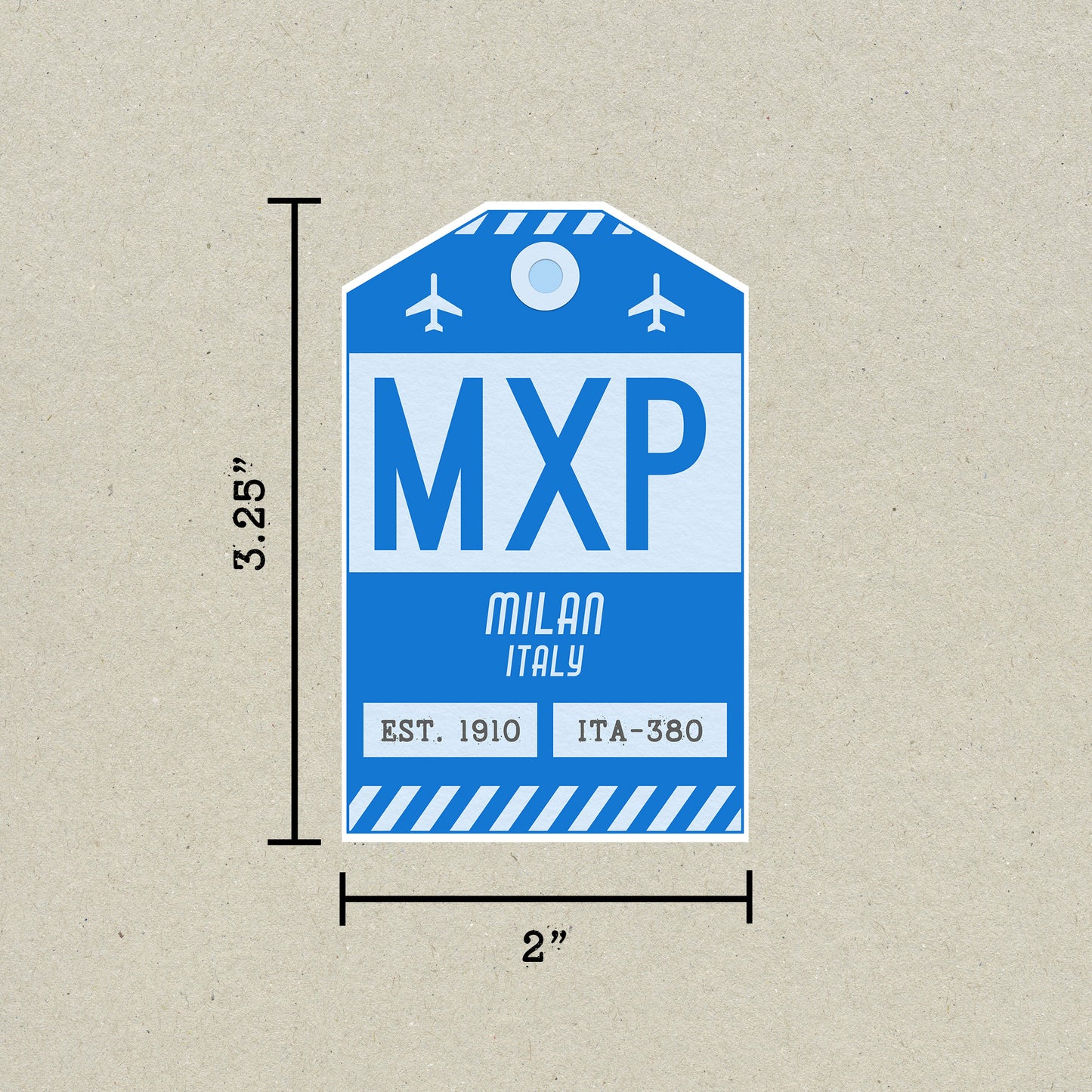 MXP Vintage Luggage Tag Sticker