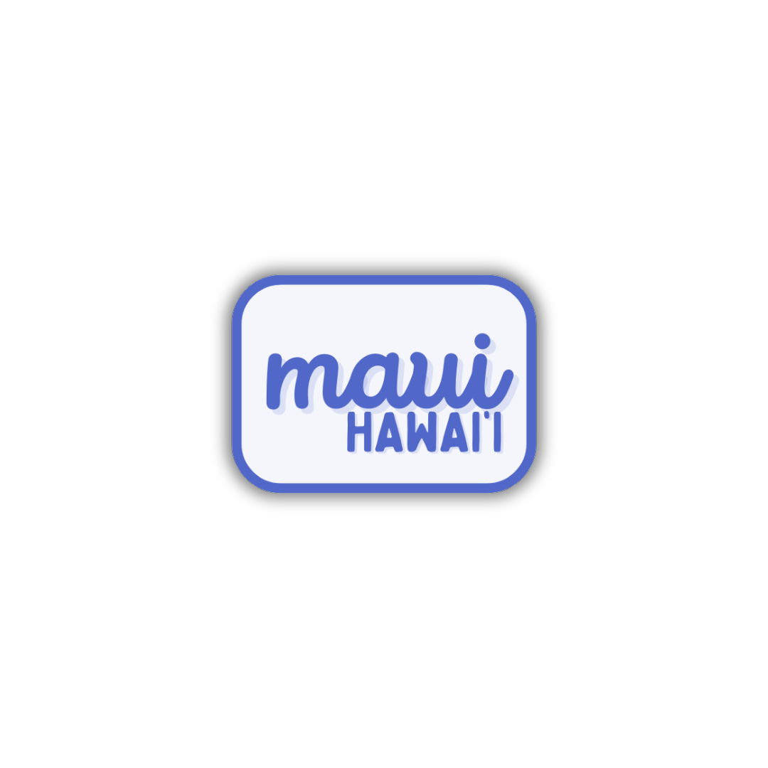 Maui, Hawai'i Retro Travel Sticker – Colorful Vinyl Decal for Laptop, Water Bottle & Luggage