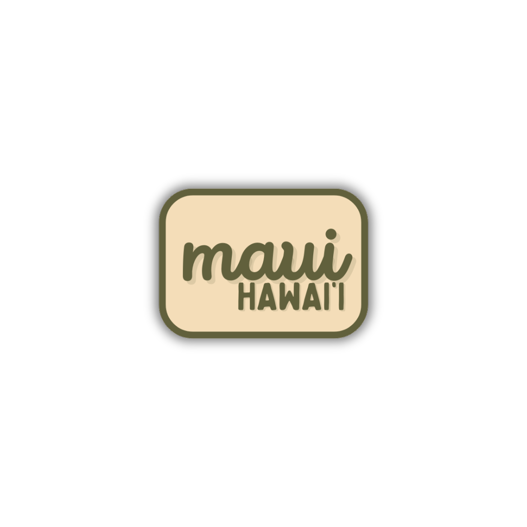 Maui, Hawai'i Retro Travel Sticker – Colorful Vinyl Decal for Laptop, Water Bottle & Luggage