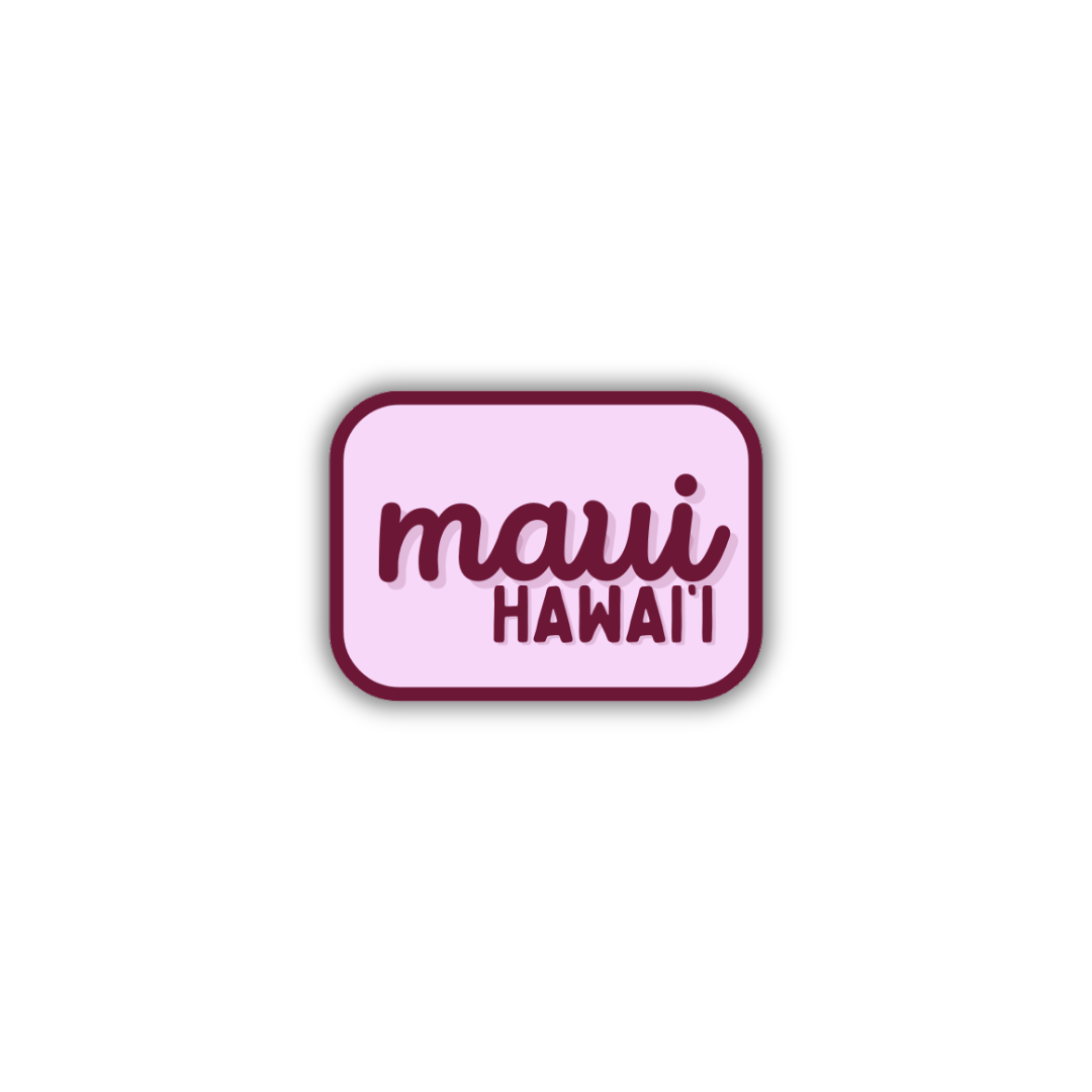 Maui, Hawai'i Retro Travel Sticker – Colorful Vinyl Decal for Laptop, Water Bottle & Luggage