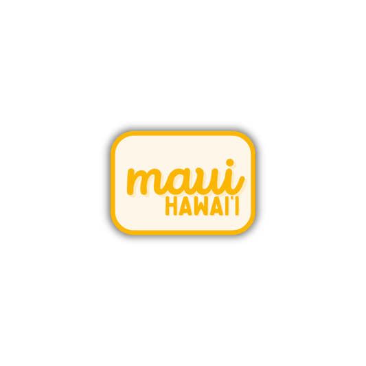 Maui, Hawai'i Retro Travel Sticker – Colorful Vinyl Decal for Laptop, Water Bottle & Luggage