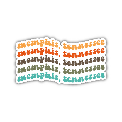 Memphis, Tennessee Retro Sticker