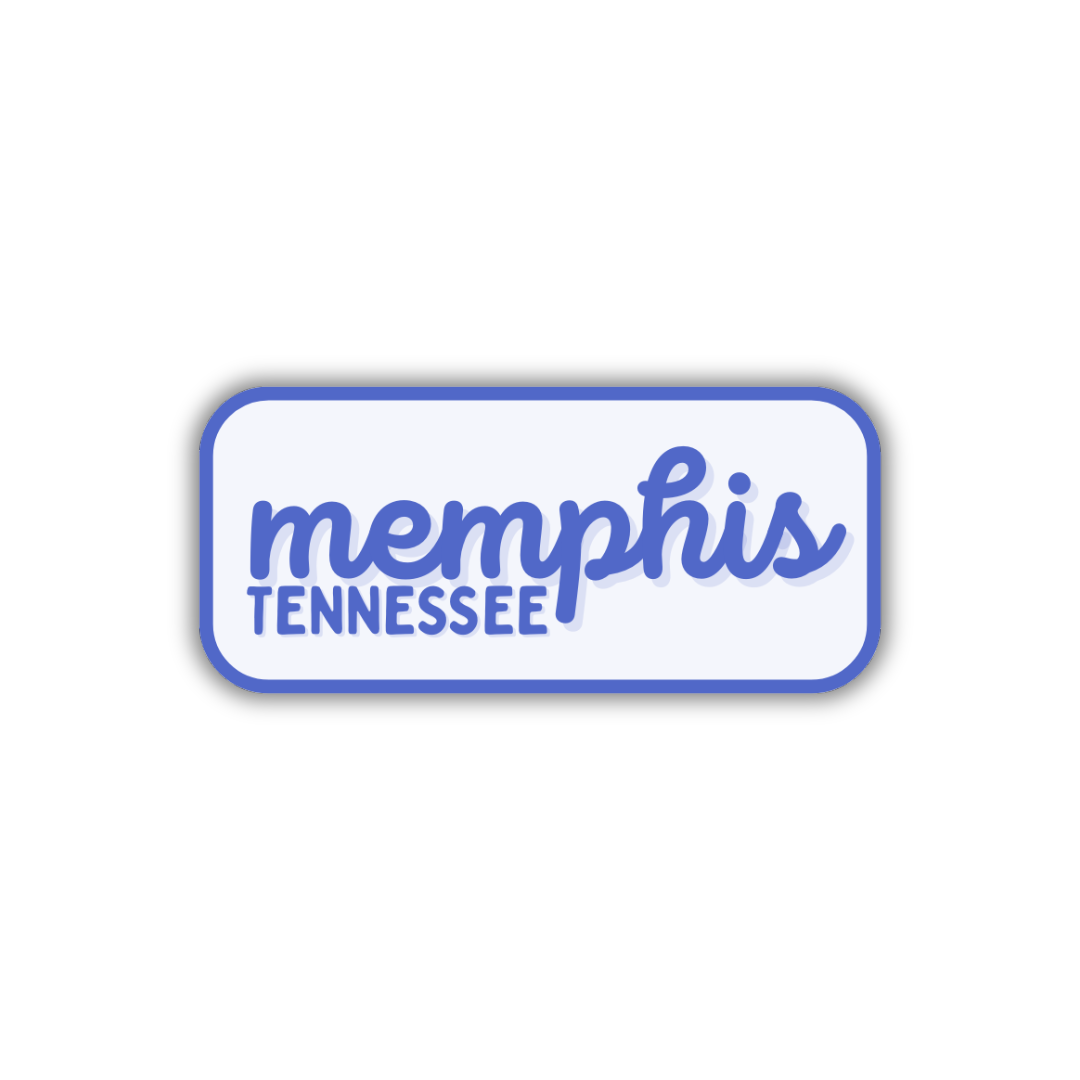 Memphis, Tennessee Retro Travel Sticker – Colorful Vinyl Decal for Laptop, Water Bottle & Luggage