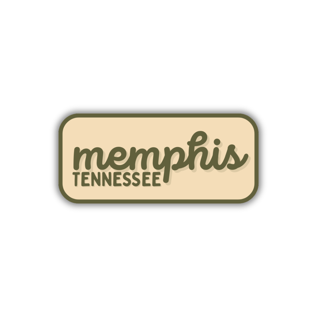 Memphis, Tennessee Retro Travel Sticker – Colorful Vinyl Decal for Laptop, Water Bottle & Luggage