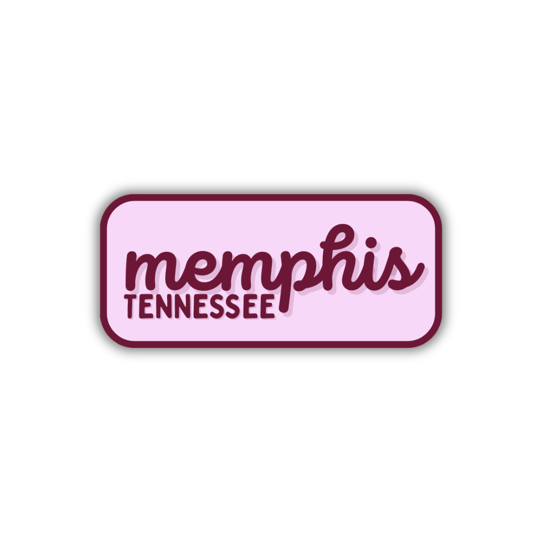 Memphis, Tennessee Retro Travel Sticker – Colorful Vinyl Decal for Laptop, Water Bottle & Luggage