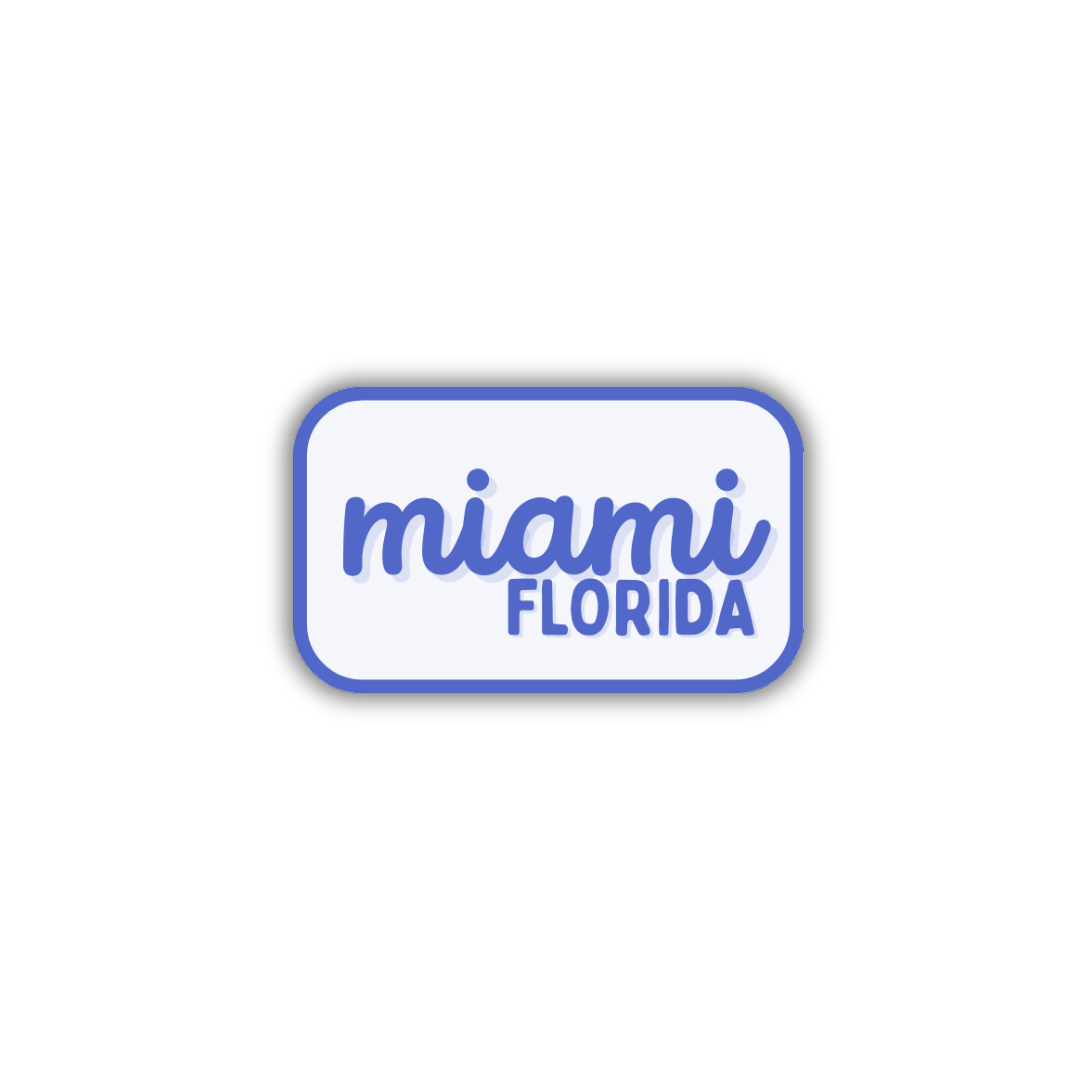 Miami, Florida Retro Travel Sticker – Colorful Vinyl Decal for Laptop, Water Bottle & Luggage