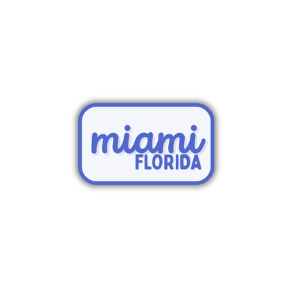 Miami, Florida Retro Travel Sticker – Colorful Vinyl Decal for Laptop, Water Bottle & Luggage