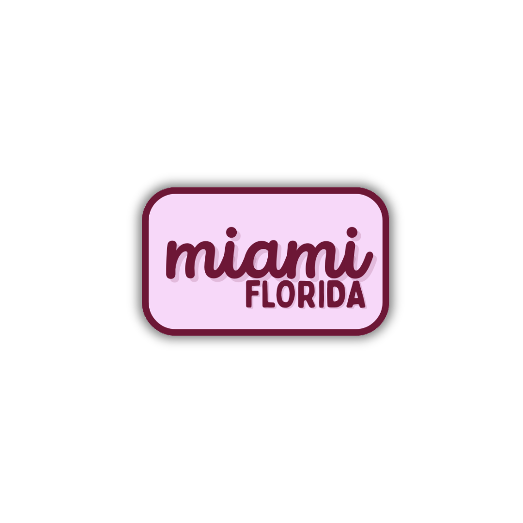 Miami, Florida Retro Travel Sticker – Colorful Vinyl Decal for Laptop, Water Bottle & Luggage