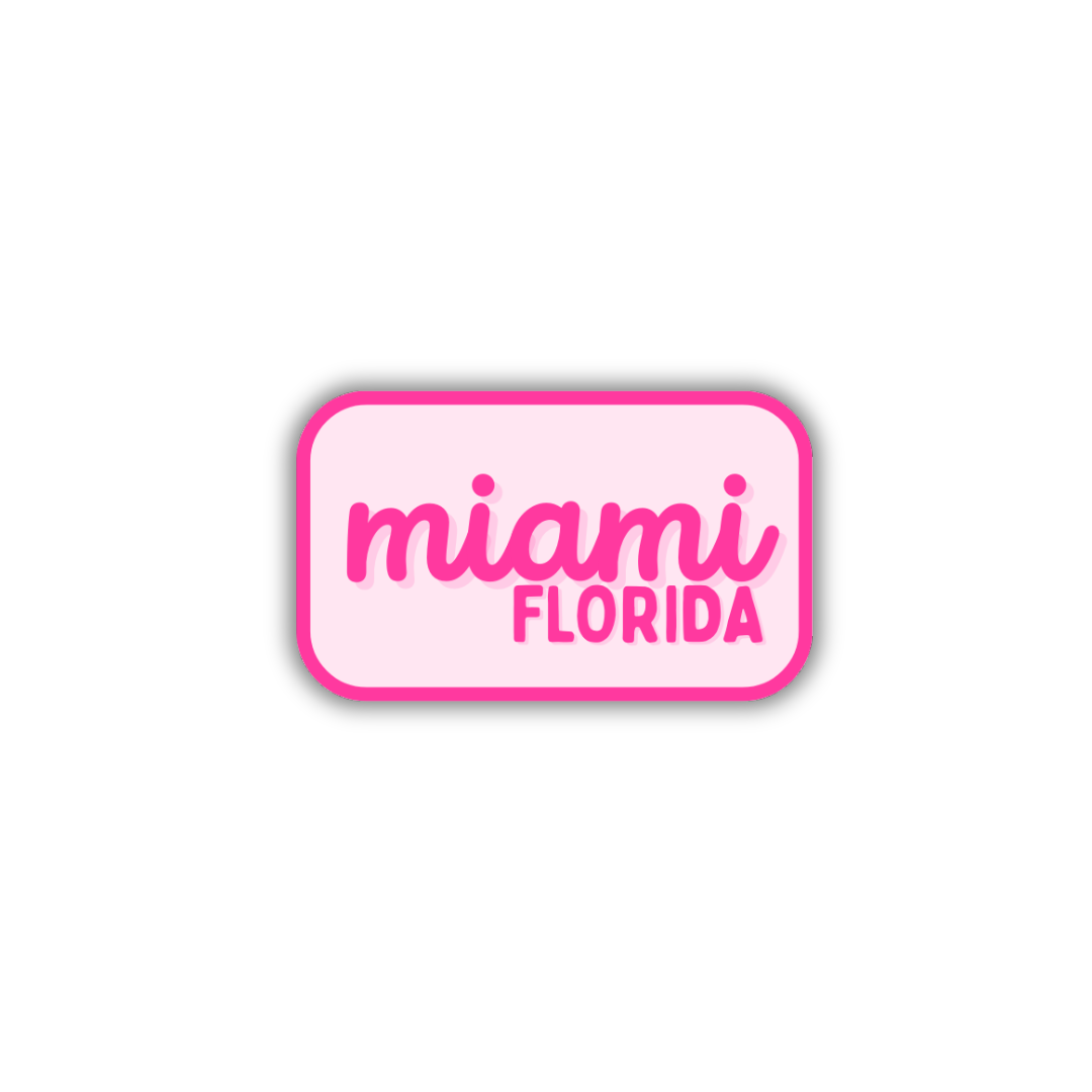 Miami, Florida Retro Travel Sticker – Colorful Vinyl Decal for Laptop, Water Bottle & Luggage