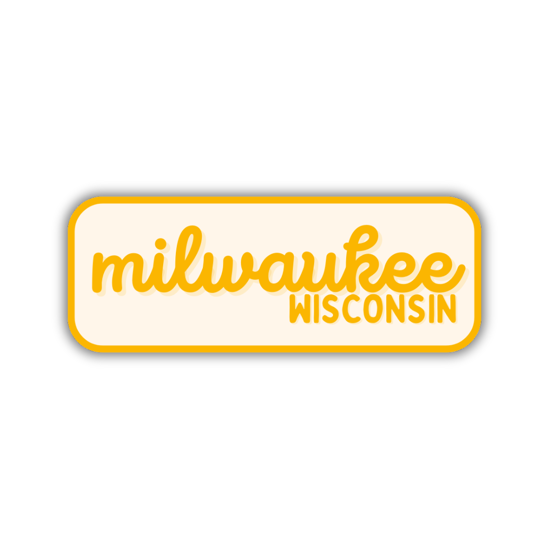 Milwaukee, Wisconsin Retro Travel Sticker – Colorful Vinyl Decal for Laptop, Water Bottle & Luggage