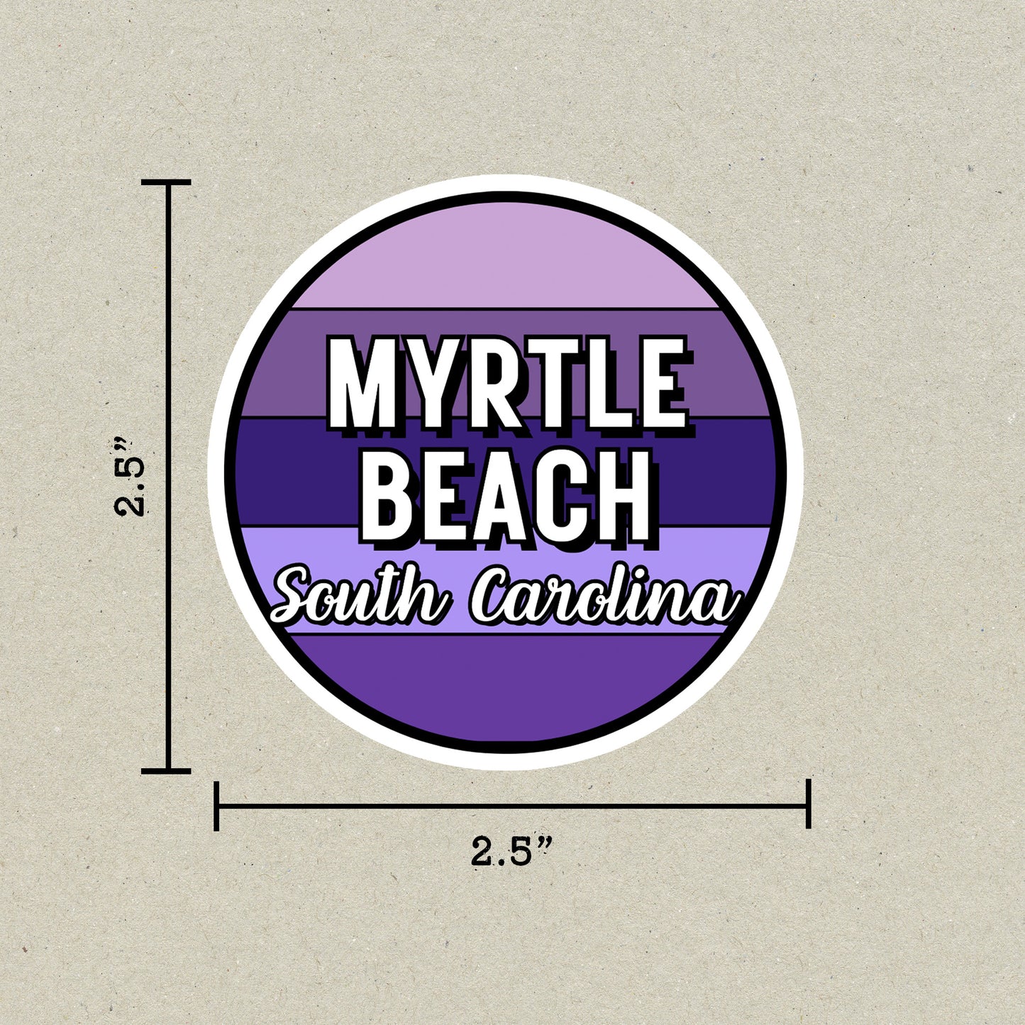 Myrtle Beach, South Carolina Circle Sticker