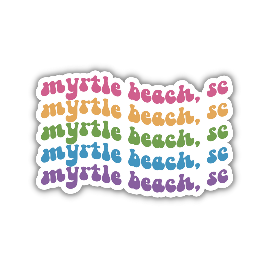 Myrtle Beach, South Carolina Retro Sticker