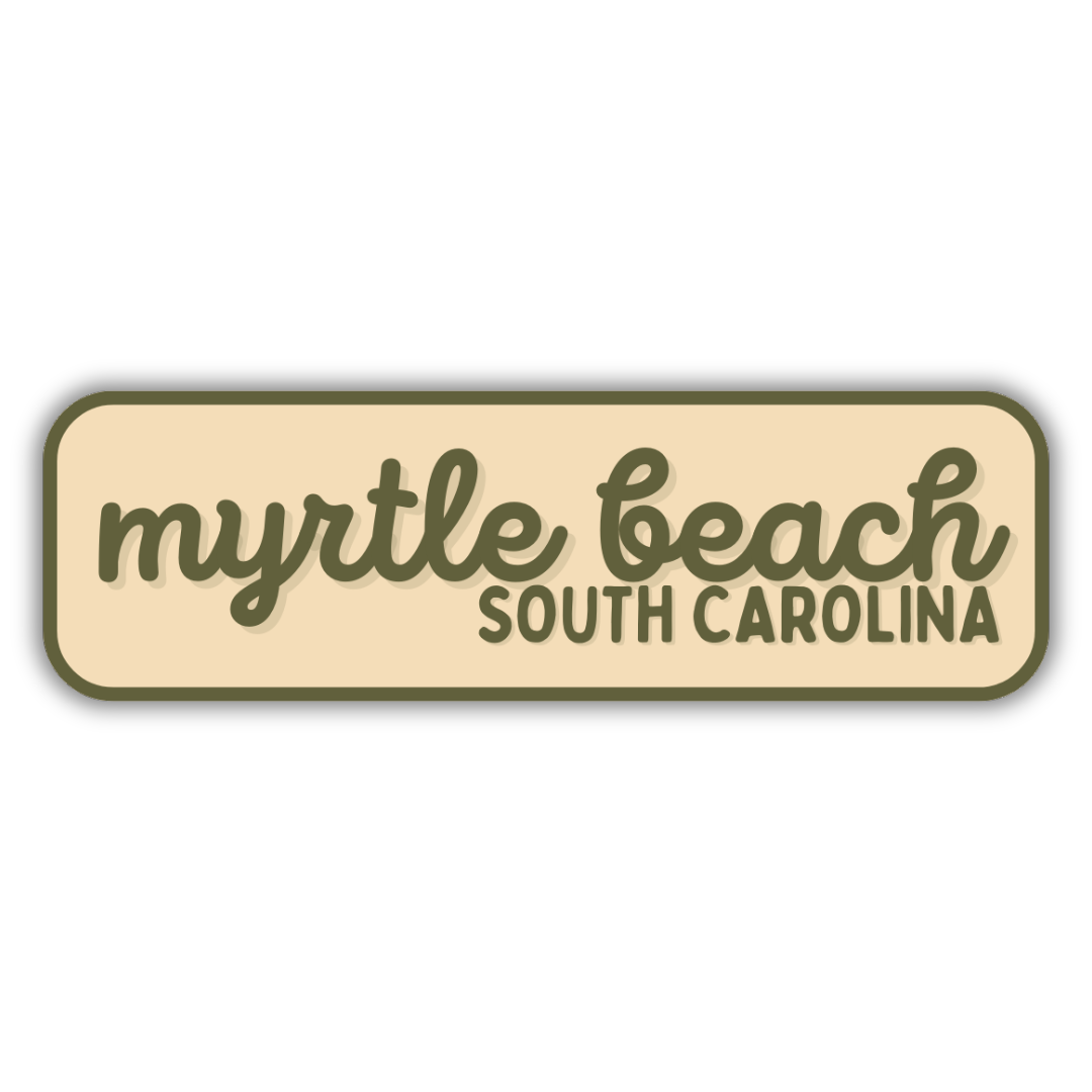 Myrtle Beach, South Carolina Retro Travel Sticker – Colorful Vinyl Decal for Laptop, Water Bottle & Luggage