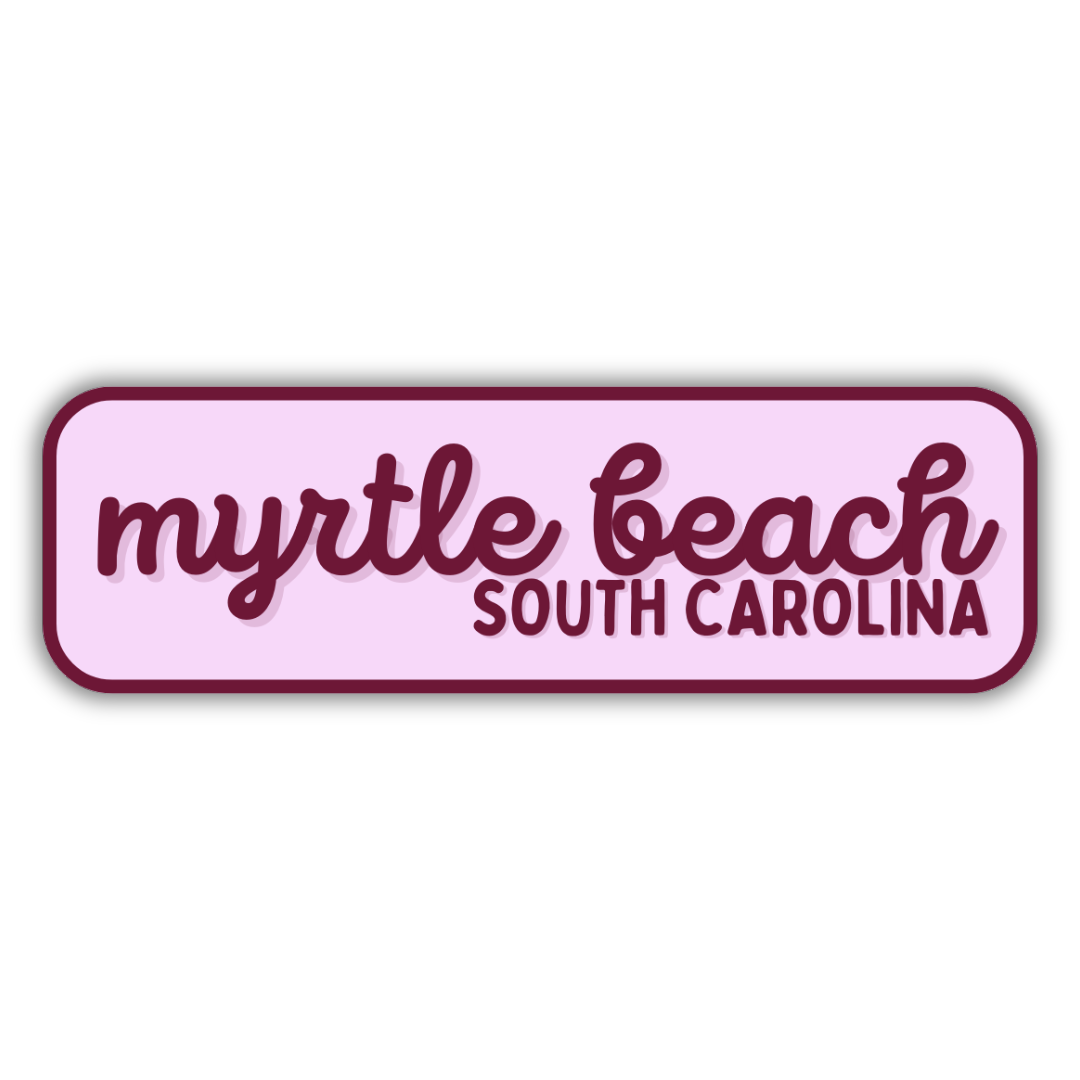 Myrtle Beach, South Carolina Retro Travel Sticker – Colorful Vinyl Decal for Laptop, Water Bottle & Luggage