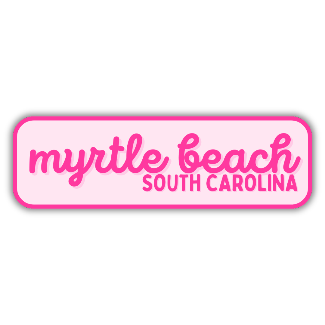 Myrtle Beach, South Carolina Retro Travel Sticker – Colorful Vinyl Decal for Laptop, Water Bottle & Luggage