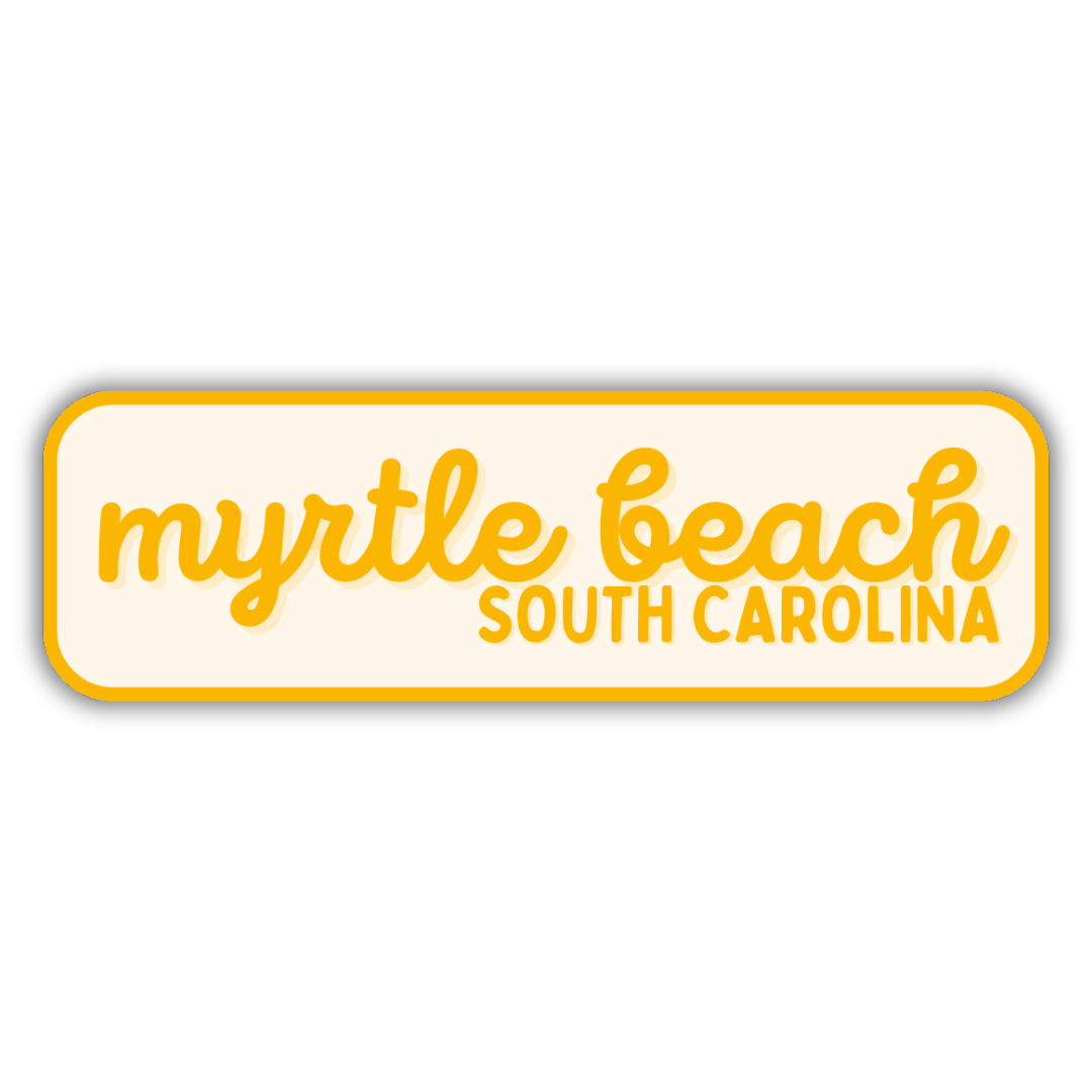 Myrtle Beach, South Carolina Retro Travel Sticker – Colorful Vinyl Decal for Laptop, Water Bottle & Luggage