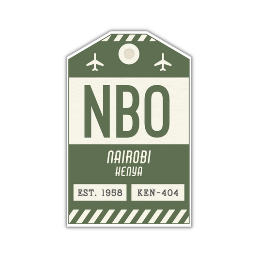 NBO Vintage Luggage Tag Sticker