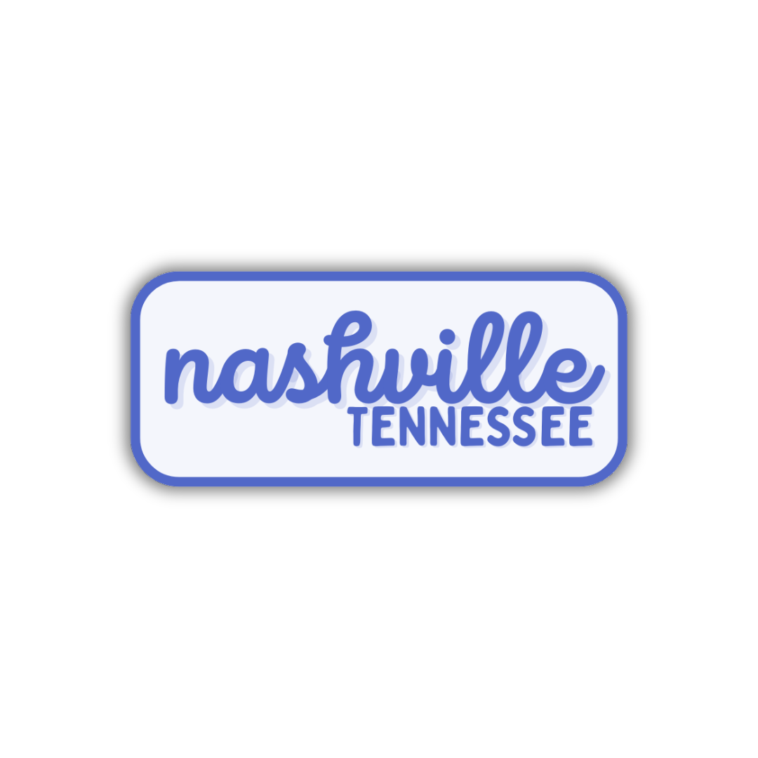 Nashville, Tennessee Retro Travel Sticker – Colorful Vinyl Decal for Laptop, Water Bottle & Luggage