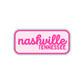 Nashville, Tennessee Retro Travel Sticker – Colorful Vinyl Decal for Laptop, Water Bottle & Luggage