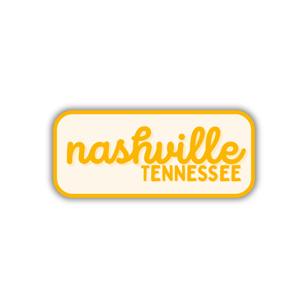 Nashville, Tennessee Retro Travel Sticker – Colorful Vinyl Decal for Laptop, Water Bottle & Luggage