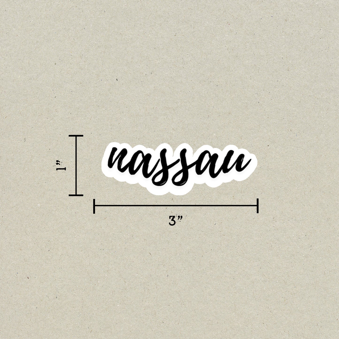 Nassau Cursive Sticker