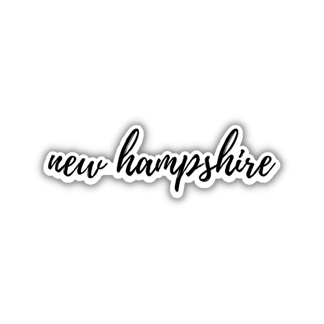 New Hampshire Travel Sticker, Vintage Cursive Script, Trendy Luggage ...