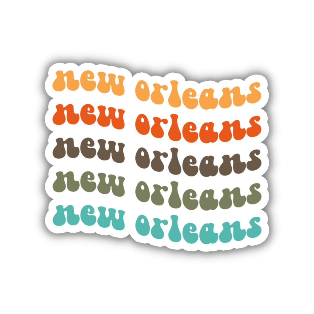 New Orleans, Louisiana Retro Sticker