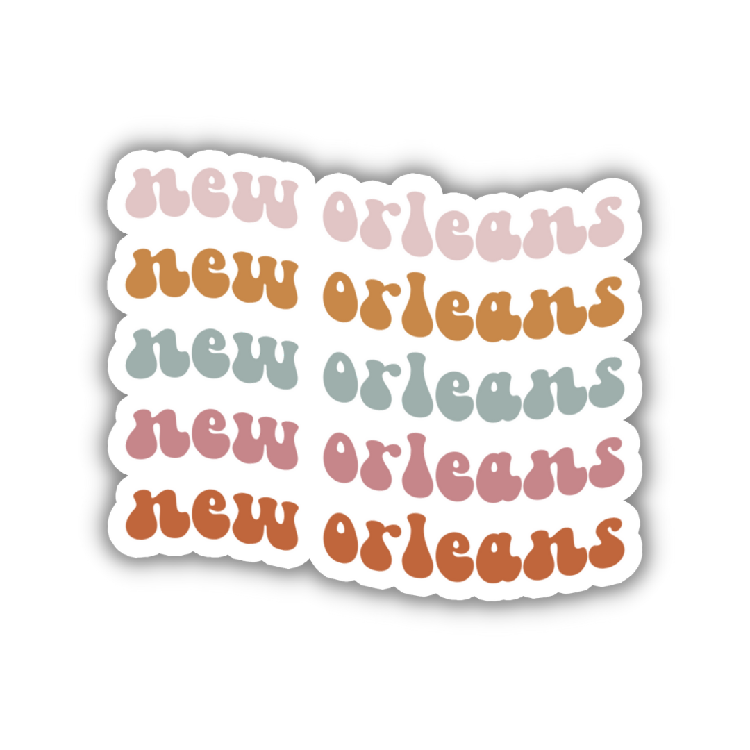 New Orleans, Louisiana Retro Sticker