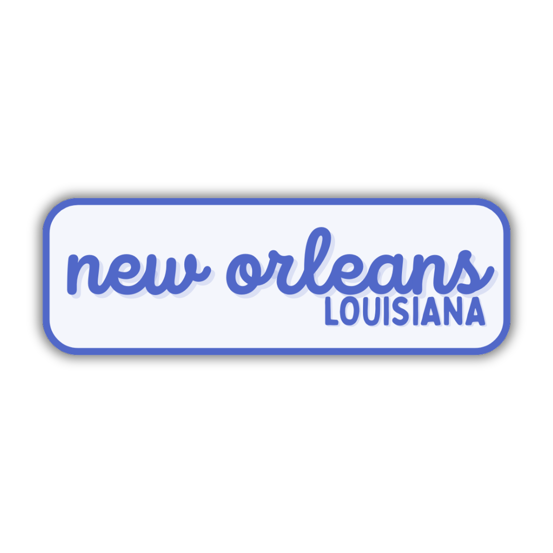 New Orleans, Louisiana Retro Travel Sticker – Colorful Vinyl Decal for Laptop, Water Bottle & Luggage