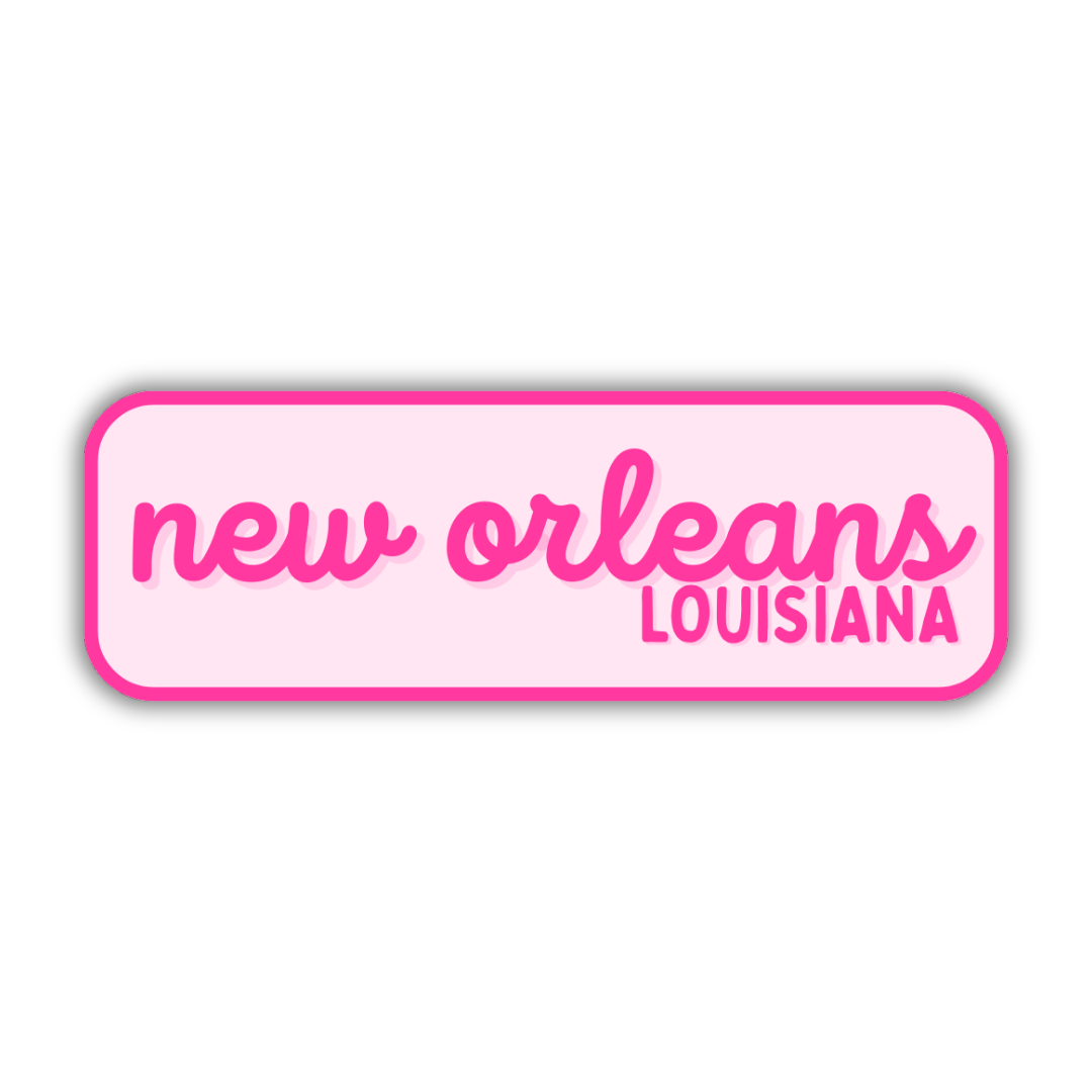 New Orleans, Louisiana Retro Travel Sticker – Colorful Vinyl Decal for Laptop, Water Bottle & Luggage