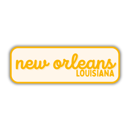 New Orleans, Louisiana Retro Travel Sticker – Colorful Vinyl Decal for Laptop, Water Bottle & Luggage
