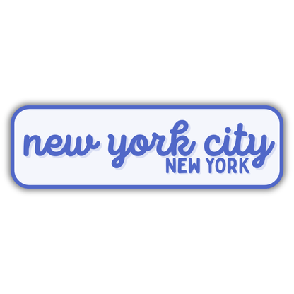 New York City, New York Retro Travel Sticker – Colorful Vinyl Decal for Laptop, Water Bottle & Luggage
