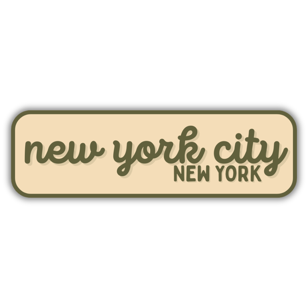 New York City, New York Retro Travel Sticker – Colorful Vinyl Decal for Laptop, Water Bottle & Luggage